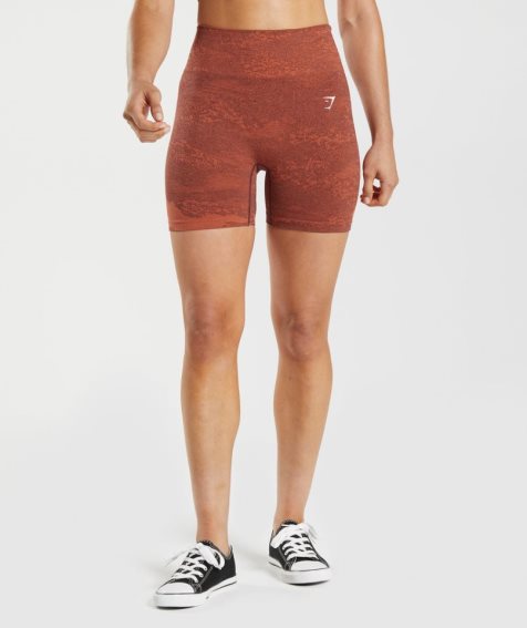 Women's Gymshark Adapt Camo Seamless Shorts Brown | NZ 4FWIKA